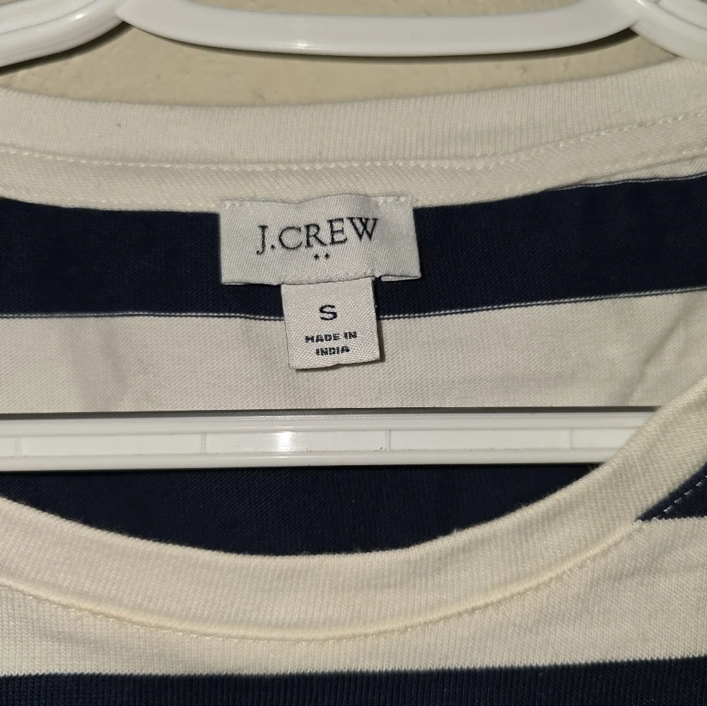 J. Crew Navy and White Striped Long Sleeve Top